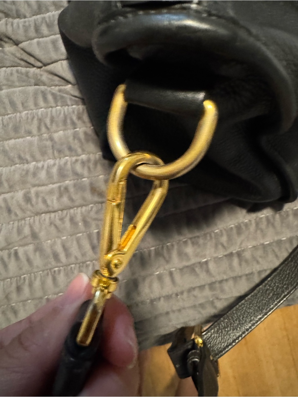 Prada Black Leather Shoulder Bag with Gold Hardware - Picture 5 of 12